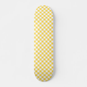 Klassiek visueel geel schaakbord persoonlijk skateboard