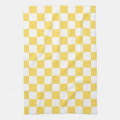 Klassiek visueel geel schaakbord theedoek (Verticaal)