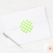 Klassiek visueel lime schaakbord ronde sticker (Envelop)
