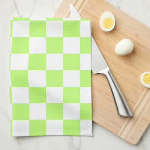 Klassiek visueel lime schaakbord  theedoek