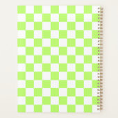 Klassiek visueel limoen dambordpatroon planner (Achterkant)