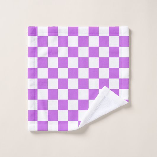 Klassiek visueel magenta schaakbordpatroon bad handdoek (Wasdoekje)