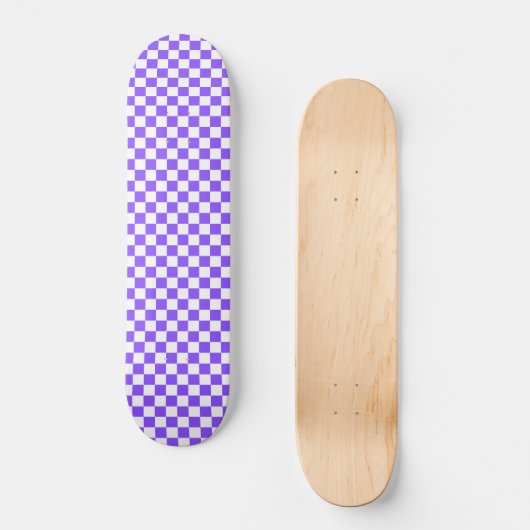 Klassiek visueel paars schaakbord persoonlijk skateboard (Voorkant)