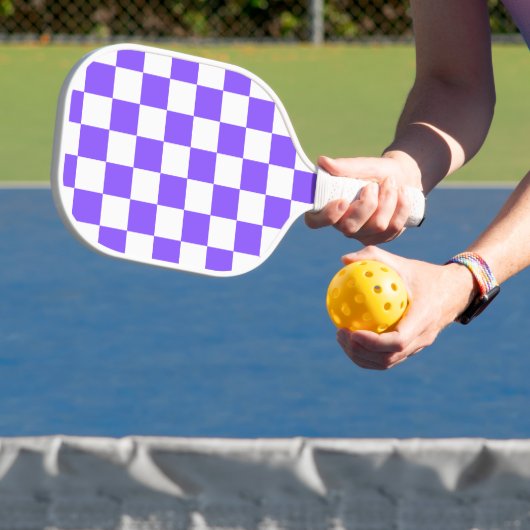 Klassiek visueel paars schaakbord pickleball paddle (Insitu)