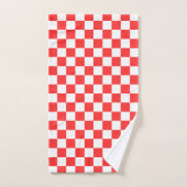 Klassiek visueel rood schaakbord bad handdoek (Handdoek)