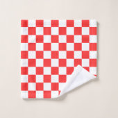 Klassiek visueel rood schaakbord bad handdoek (Wasdoekje)