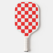 Klassiek visueel rood schaakbord pickleball paddle (Achterkant)