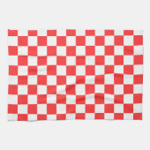 Klassiek visueel rood schaakbord theedoek (Horizontaal)
