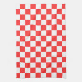 Klassiek visueel rood schaakbord theedoek (Verticaal)