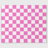 Klassiek visueel roze dambord cadeaupapier (Vlak)