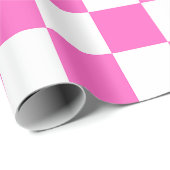 Klassiek visueel roze dambord cadeaupapier (Rol Hoek)