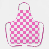 Klassiek visueel roze dambordpatroon schort (Voorkant)