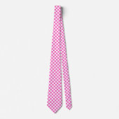 Klassiek visueel roze dambordpatroon stropdas (Voorkant)