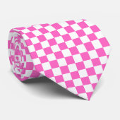Klassiek visueel roze dambordpatroon stropdas (Opgerold)