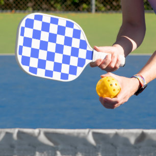 Klassiek visueel saffier dambord pickleball paddle