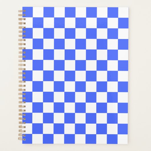 Klassiek visueel saffier dambordpatroon  planner (Voorkant)