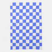 Klassiek visueel saffier dambordpatroon theedoek (Verticaal)