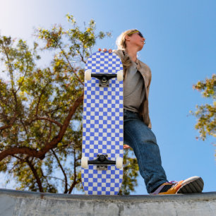 Klassiek visueel saffier schaakbord persoonlijk skateboard
