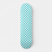 Klassiek visueel turkoois blauw dambordpatroon  persoonlijk skateboard (Voorkant)