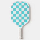Klassiek visueel turkoois blauwe ruit pickleball paddle (Voorkant)