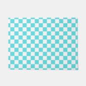 Klassiek visueel turquoise blauw dambord deurmat (Voorkant)