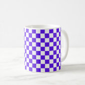 Klassiek visueel violet dambordpatroon  koffiemok (Voorkant rechts)