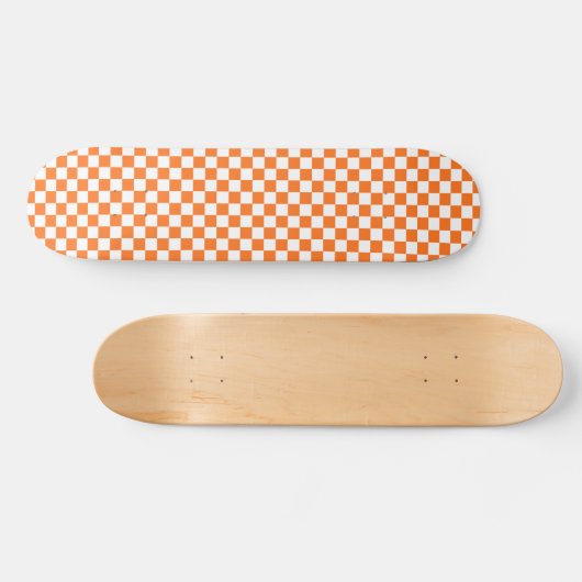 Klassiek visuele zalm schaakbord persoonlijk skateboard (Horizontaal)