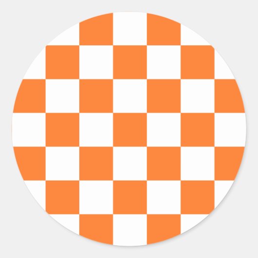 Klassiek visuele zalm schaakbord  ronde sticker (Voorkant)