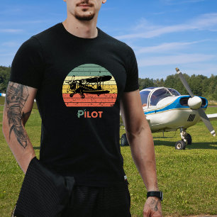 Klassiek Vliegtuig Retro Zonsondergang Pret Aviato T-shirt