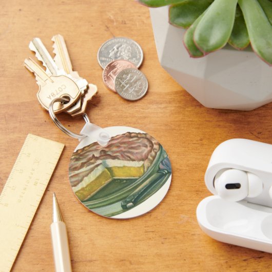 Klassiek voedsel, citroen meringue taart dessert sleutelhanger (Bureau)