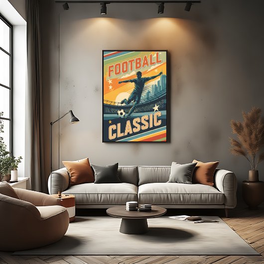 Klassiek Voetbal Vintage Canvas Afdruk