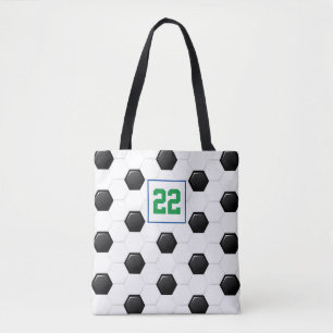 Klassiek Voetbal White Black Sports Team Number Tote Bag