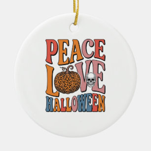 Klassiek Vrede Liefde Halloween Pompoen Schedel De Keramisch Ornament