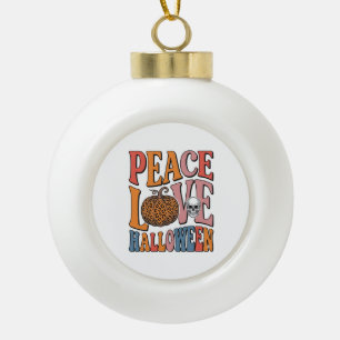 Klassiek Vrede Liefde Halloween Pompoen Schedel De Keramische Bal Ornament