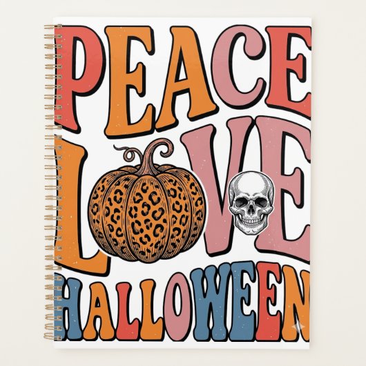 Klassiek Vrede Liefde Halloween Pompoen Schedel De Planner (Voorkant)