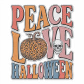 Klassiek Vrede Liefde Halloween Pompoen Schedel De Sticker (Voorkant)
