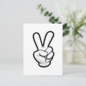 Klassiek vredeshandsymboolpictogram briefkaart (Staand voorkant)