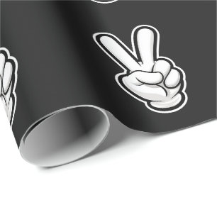 Klassiek vredeshandsymboolpictogram cadeaupapier