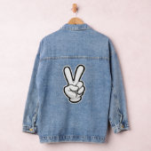 Klassiek vredeshandsymboolpictogram denim jacket (Hangar)
