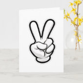 Klassiek vredeshandsymboolpictogram kaart (Gele Bloem)