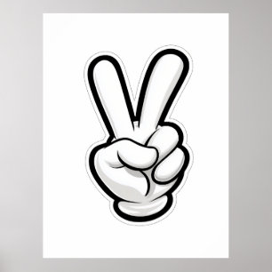 Klassiek vredeshandsymboolpictogram poster