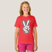 Klassiek vredeshandsymboolpictogram t-shirt (Voorkant volledig)