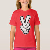 Klassiek vredeshandsymboolpictogram t-shirt (Voorkant)