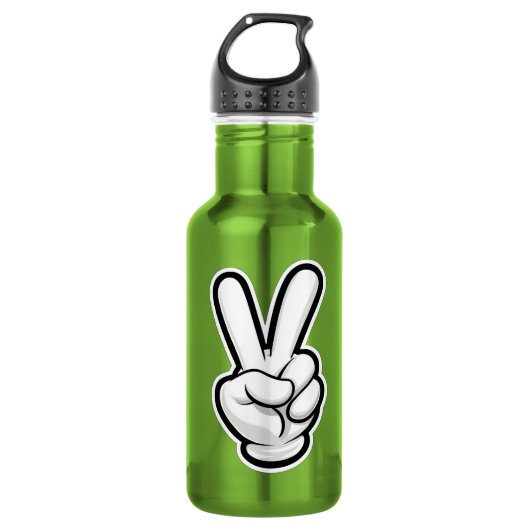Klassiek vredeshandsymboolpictogram waterfles (Voorkant)