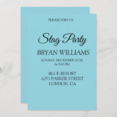 Klassiek vrijgezellenfeest kaart (Voorkant / Achterkant)