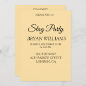 Klassiek vrijgezellenfeest kaart (Voorkant / Achterkant)