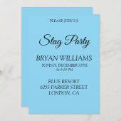 Klassiek vrijgezellenfeest kaart (Voorkant / Achterkant)