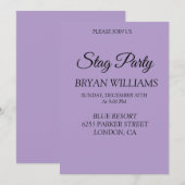 Klassiek vrijgezellenfeest kaart (Voorkant / Achterkant)