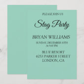 Klassiek vrijgezellenfeest kaart (Voorkant / Achterkant)