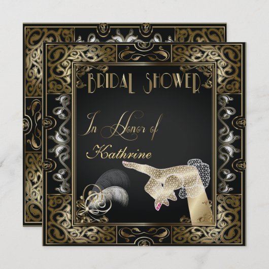 Klassiek Vrijgezellenfeest met Gatsby-stijl Kaart (Voorkant / Achterkant)